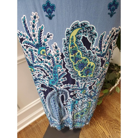 Cato Women's Blue Floral Rayon Square Neck Sleeveless Long Maxi Dress Size Large - Picture 4 of 10